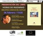 Horas de insomnio, de Carlos Pérez Torres, en la Biblioteca Cánovas del Castillo